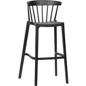 Hoorns Černá plastová zahradní barová židle Marbel 77 cm