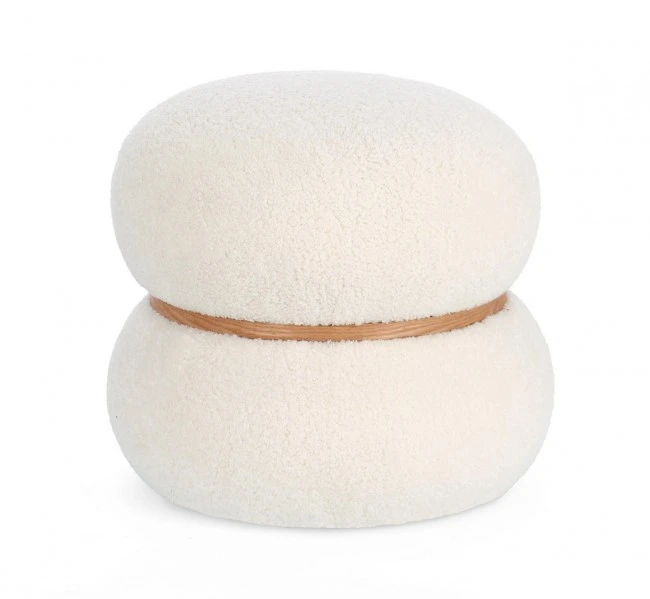 BIZZOTTO Bílý pouf MIRKA 43cm