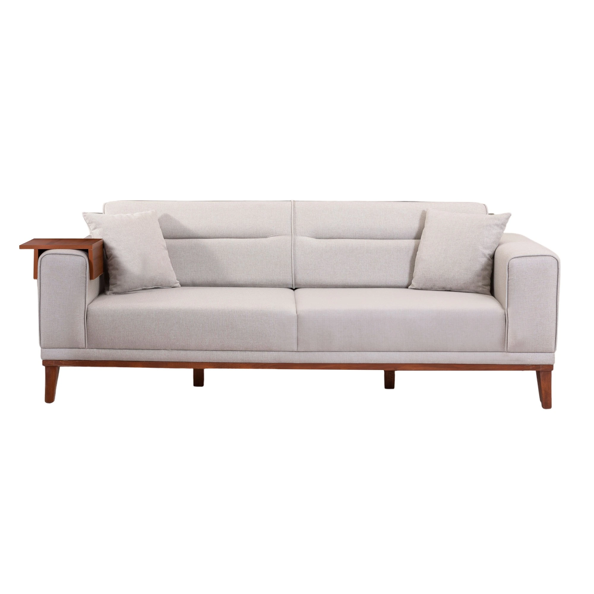 Hanah Home Pohovka LIONESI krémová s odkládacím stolkem 223 cm