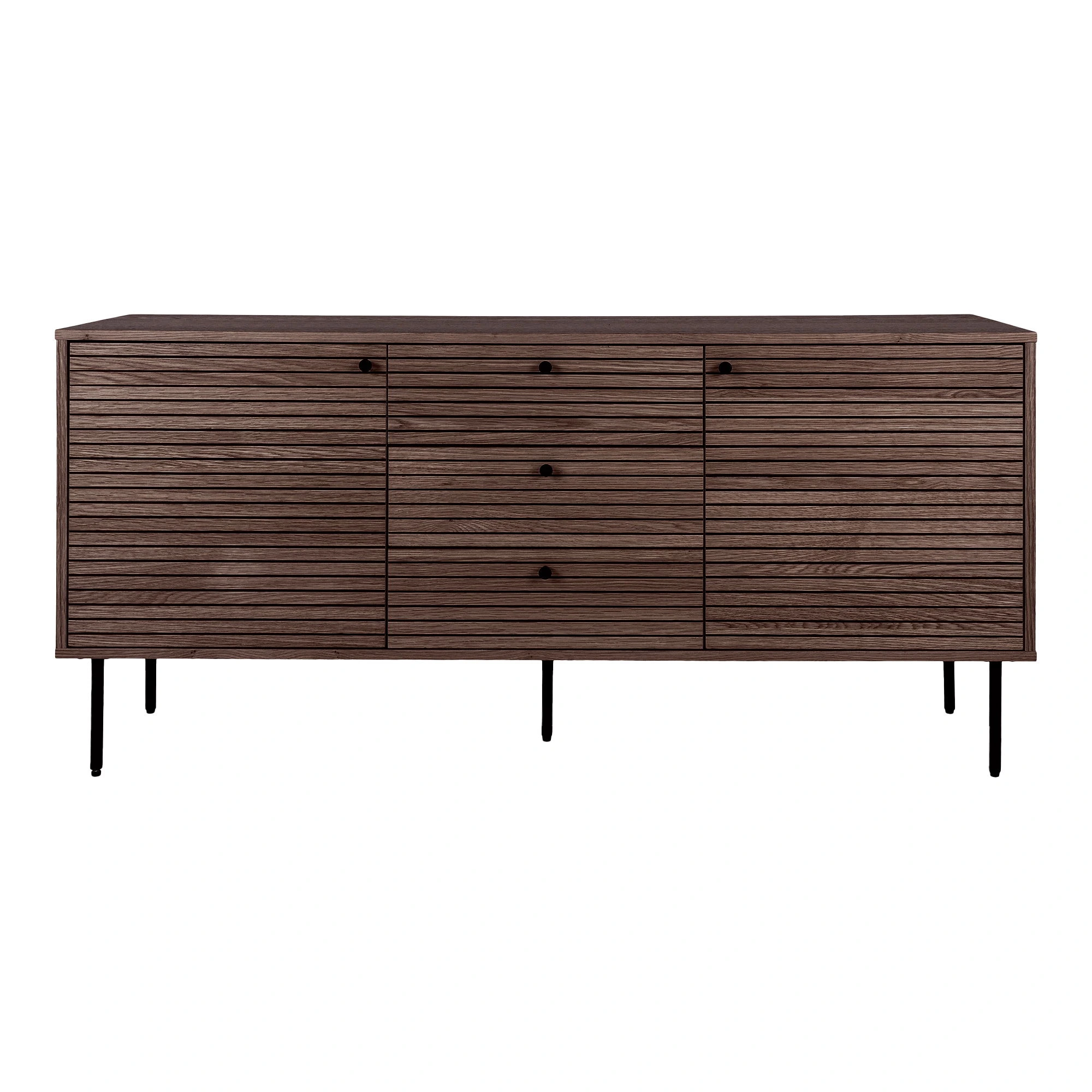 House Nordic Dřevěná komoda KYOTO 150x74 cm tmavě hnědá