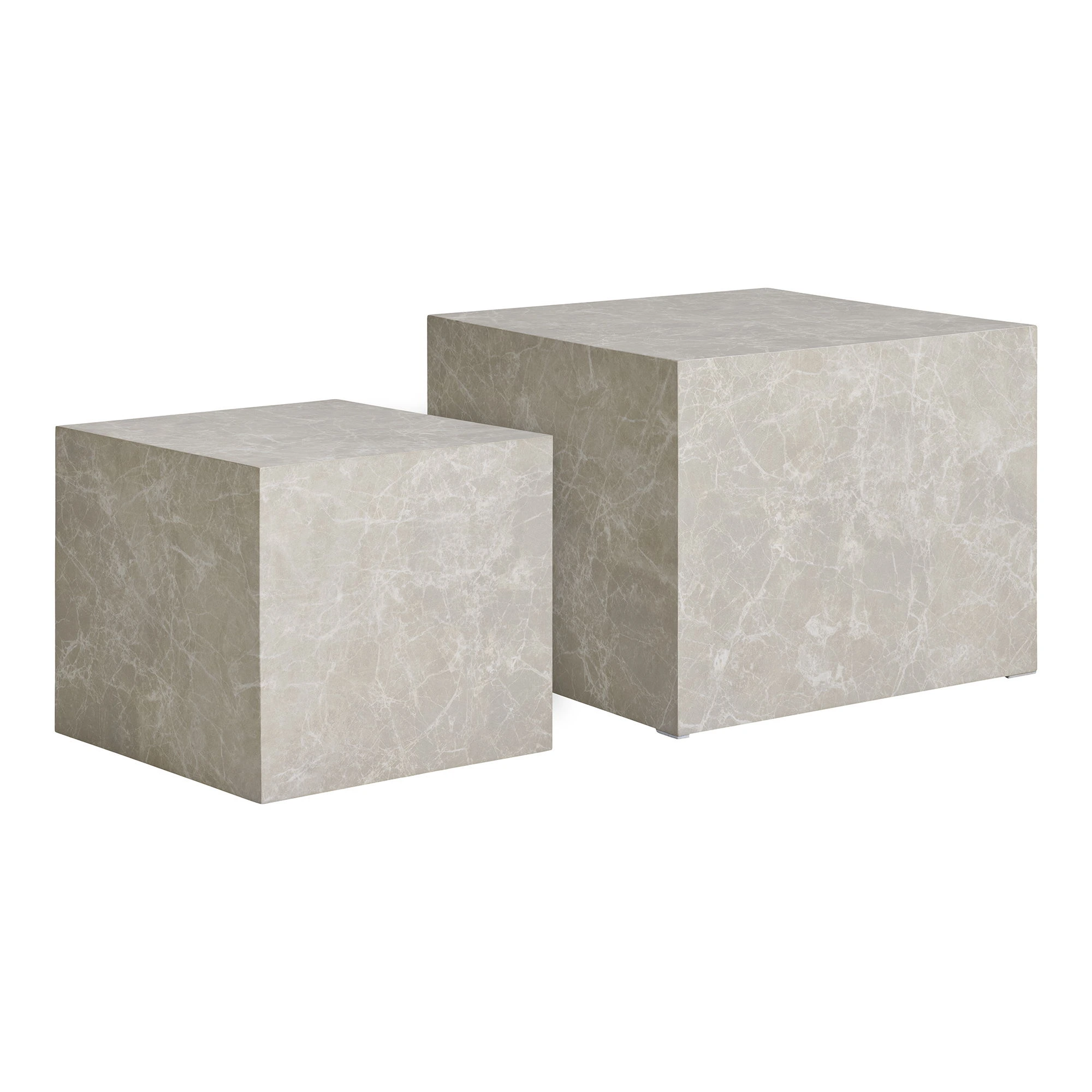 House Nordic Set 2 stolků PRAGUE šedý mramor