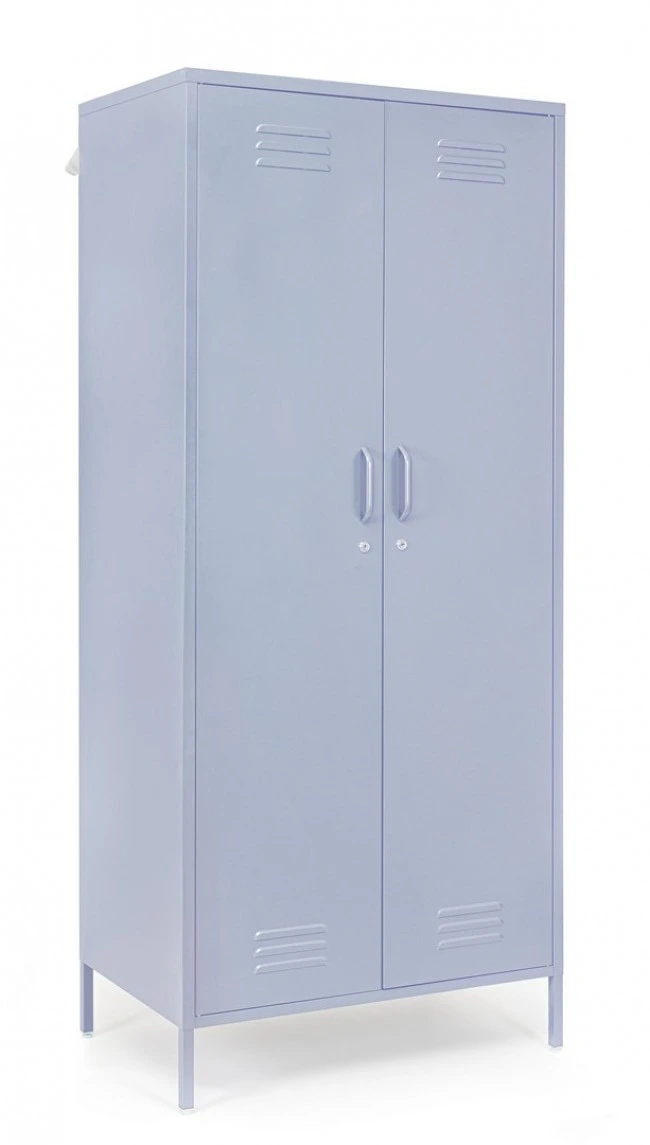 BIZZOTTO Kovová šatní skříň CAMBRIDGE světle modrá