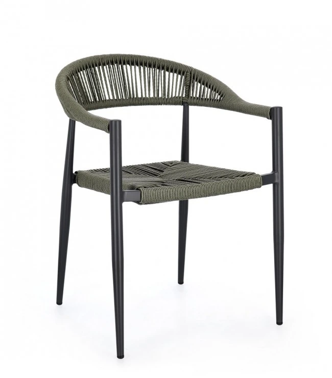 BIZZOTTO Zahradní židle JANDIA černá se zeleným výpletem