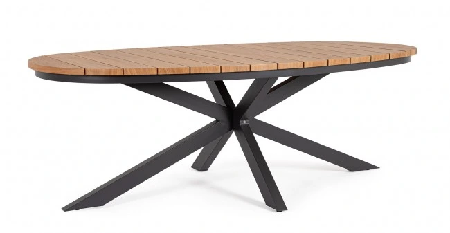 BIZZOTTO Zahradní jídelní stůl ZELMAR antracit 218x115 cm