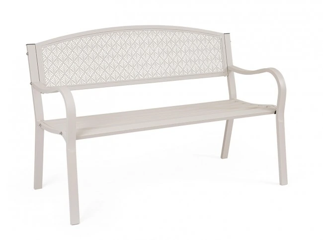 BIZZOTTO Kovová venkovní lavice LIZETTE krémová