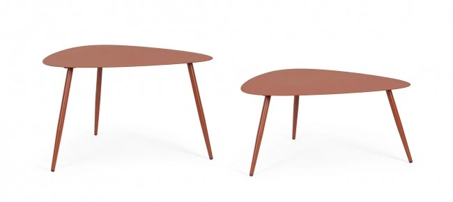 BIZZOTTO Set zahradních konferenčních stolků YVONNE terakota