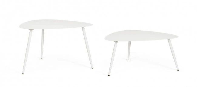 BIZZOTTO Set zahradních konferenčních stolků YVONNE bílý