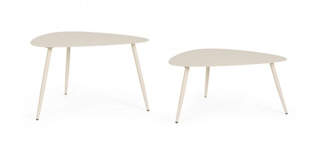 BIZZOTTO Set zahradních konferenčních stolků YVONNE světle béžový