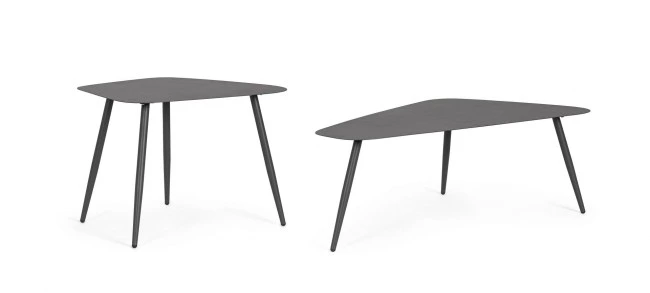 BIZZOTTO Set dvou zahradních konferenčních stolků YVONNE antracit
