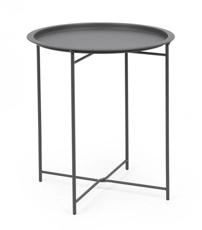 BIZZOTTO Kulatý konferenční stolek AUSTIN antracitový ø46 cm