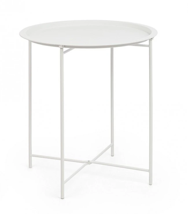 BIZZOTTO Kulatý konferenční stolek AUSTIN bílý ø46 cm