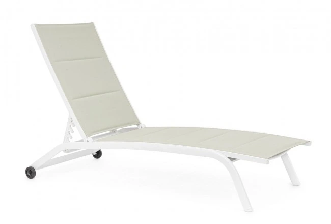 BIZZOTTO Hliníková zahradní lehátko CLEOPAS nízké bílé