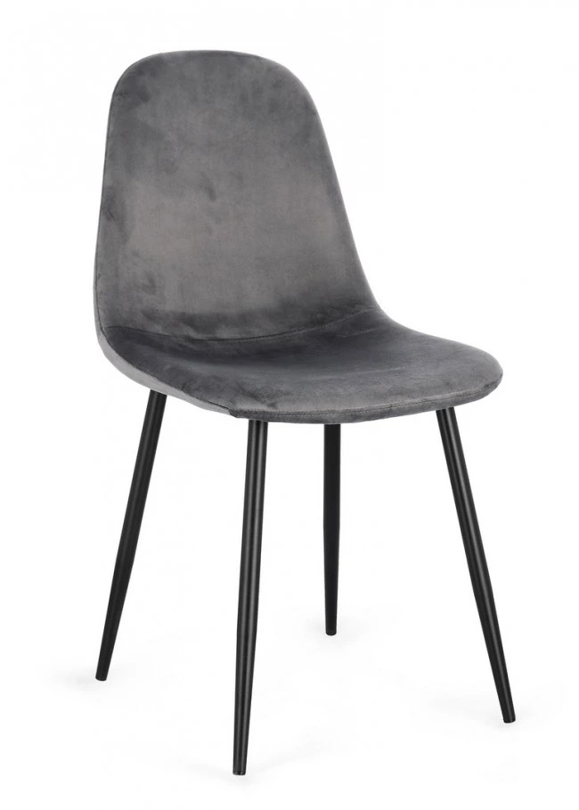 BIZZOTTO Jídelní židle NEW IRELIA tmavě šedá se sametovým efektem