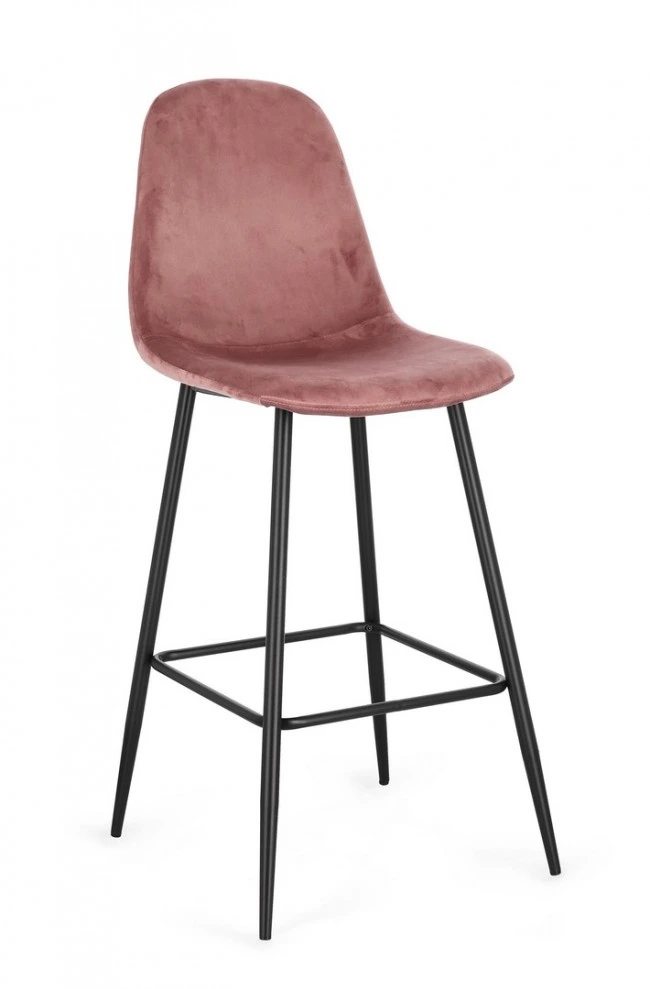 BIZZOTTO Barová židle NEW IRELIA růžová se sametovým efektem