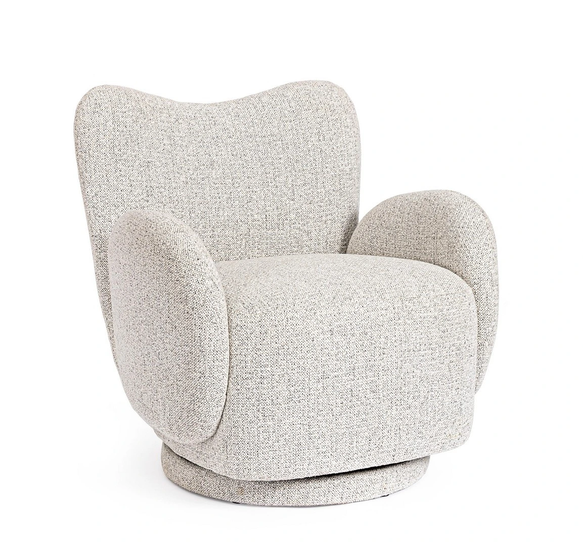 BIZZOTTO Otočné křeslo HARPER šedé