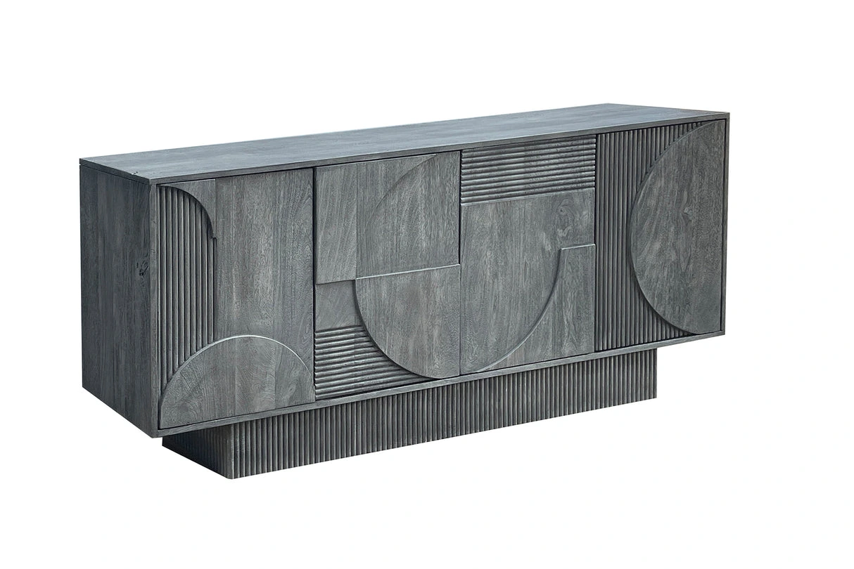 Invicta Mangová komoda ART DECO šedá 170 cm