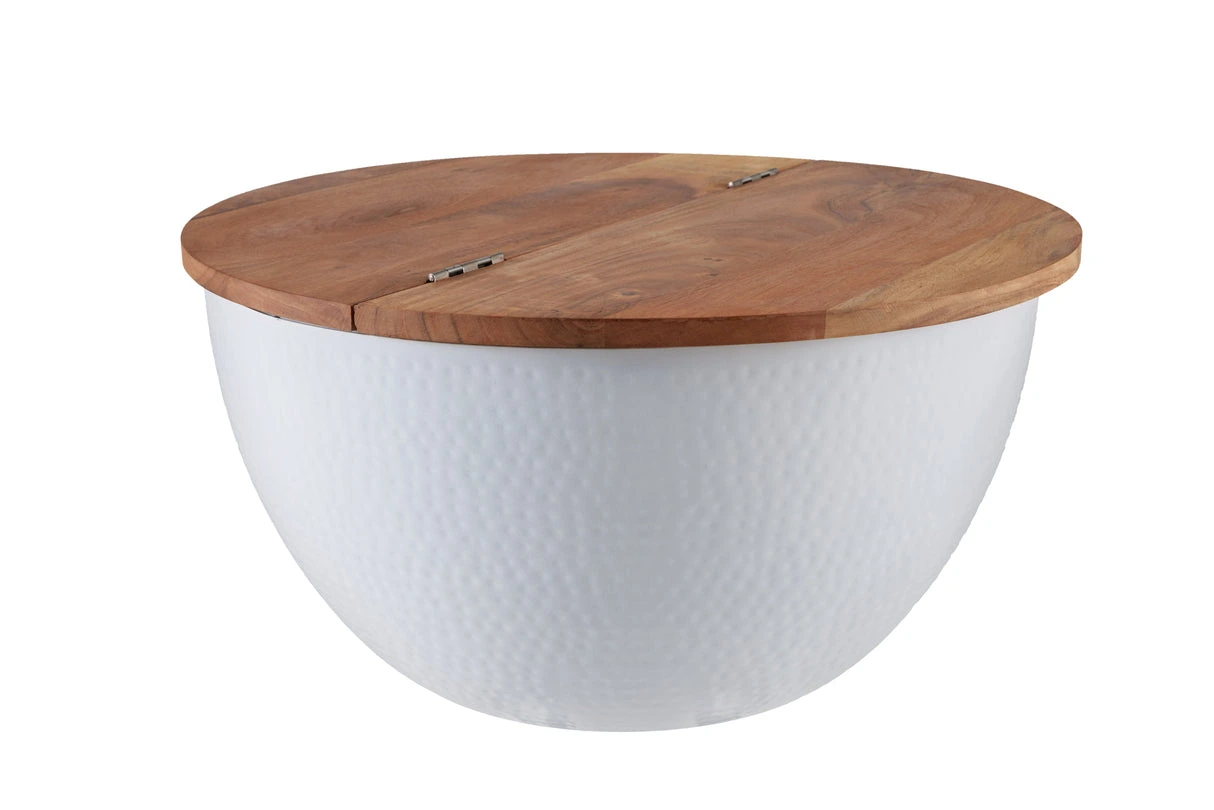 Invicta Konferenční stolek ORIENT 60cm bílý s úložným prostorem