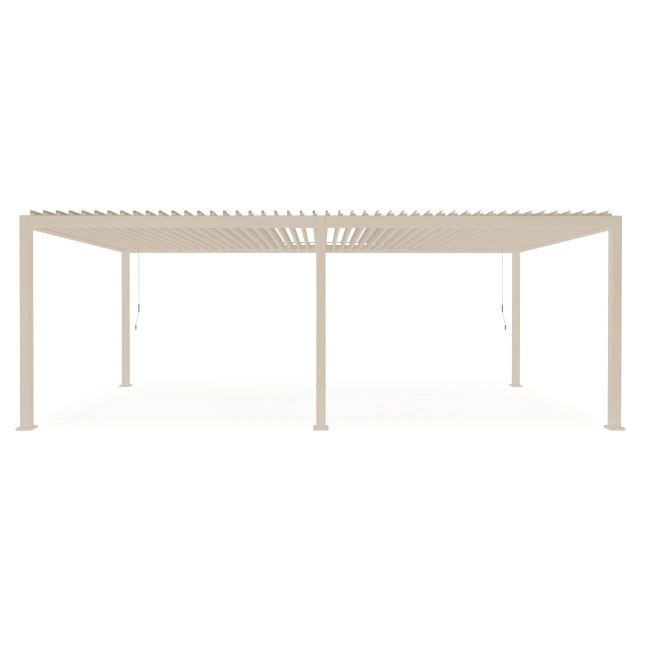 BIZZOTTO Krémová hliníková pergola s uzavíracími lamelami OCEAN 3