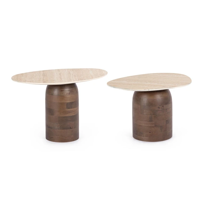 BIZZOTTO Set dvou konferenčních stolků YANISHA hnědý