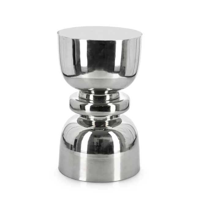 BIZZOTTO Konferenční stolek ANIMESH stříbrný ø30