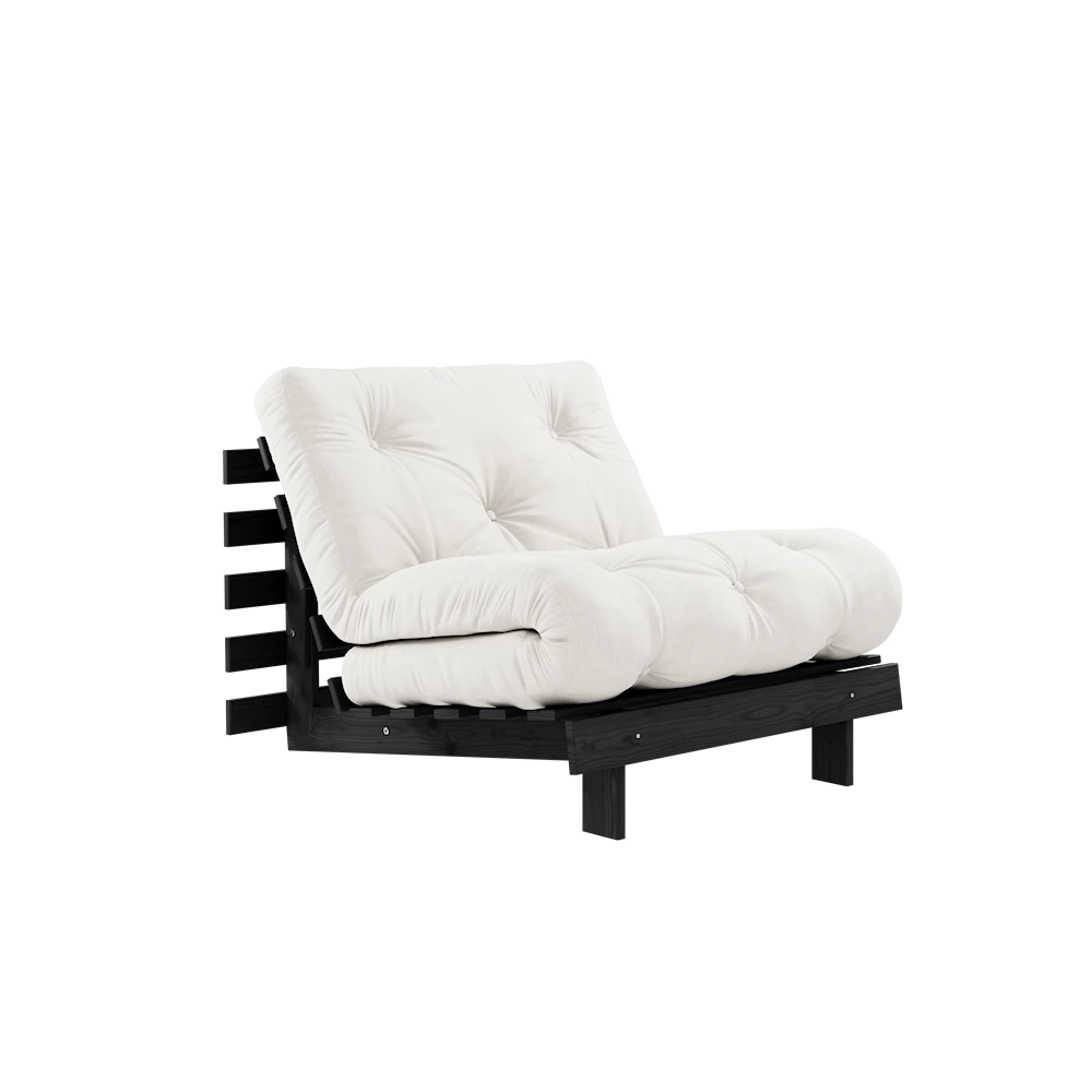 KARUP DESIGN Přírodní rozkládací křeslo ROOTS s konstrukcí z černého dřeva