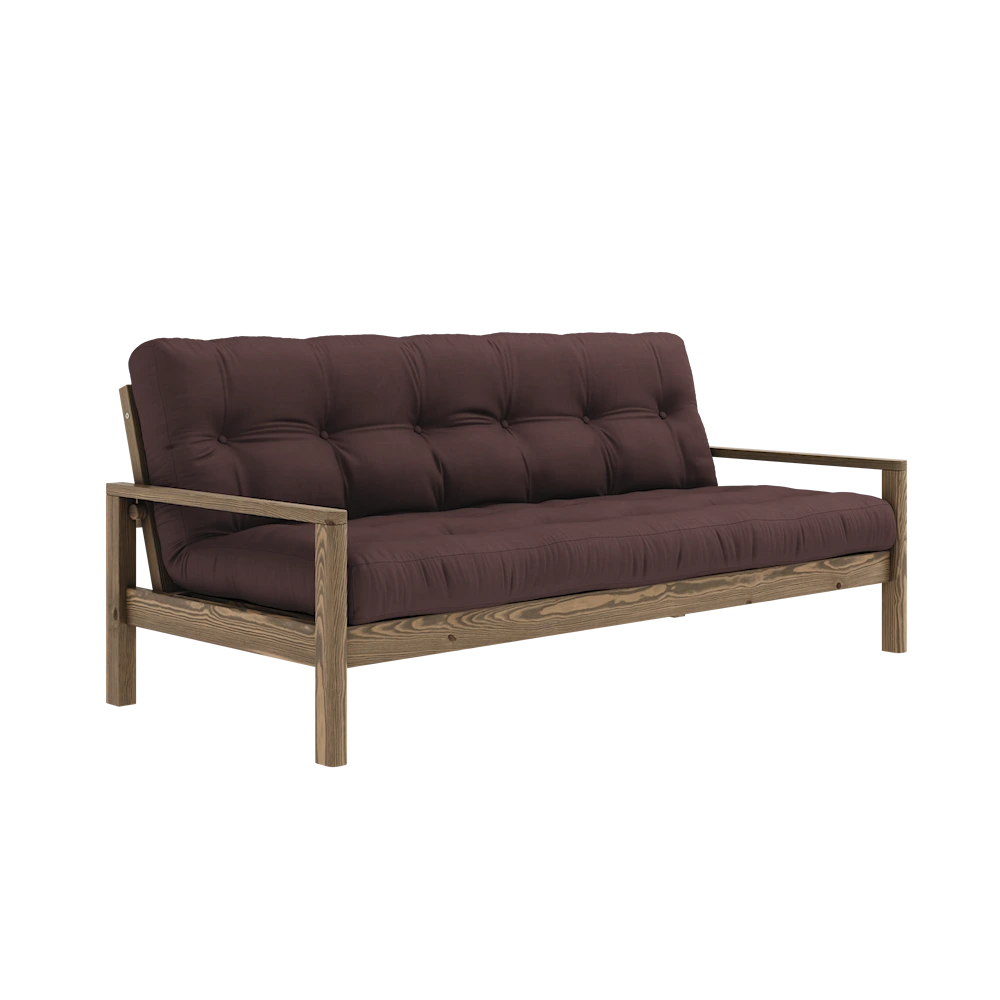 KARUP DESIGN Dřevěná rozkládací pohovka KNOB tmavě hnědá 205 cm