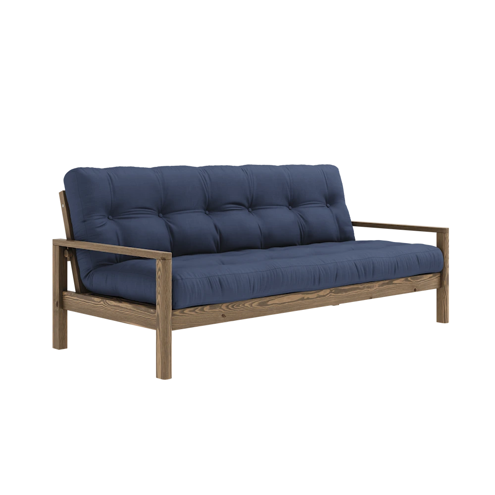 KARUP DESIGN Dřevěná rozkládací pohovka KNOB královsky modrá 205 cm