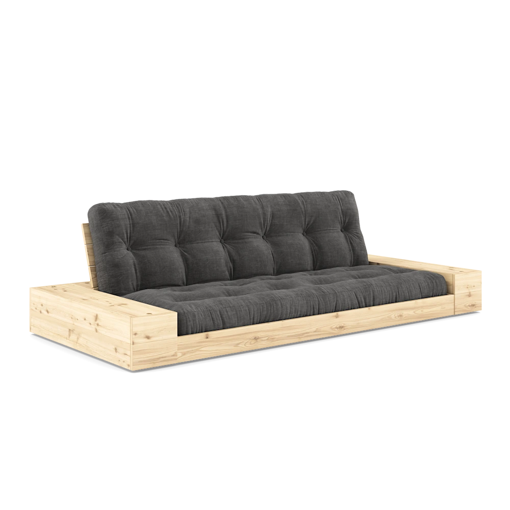 KARUP Rozkládací pohovka BASE lakovaná s postranním úložným prostorem antracitová 244 cm