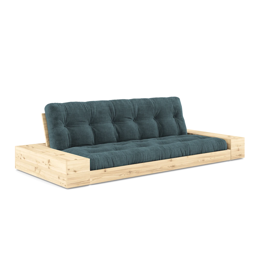 KARUP Rozkládací pohovka BASE lakovaná s postranním úložným prostorem světle modrá 244 cm