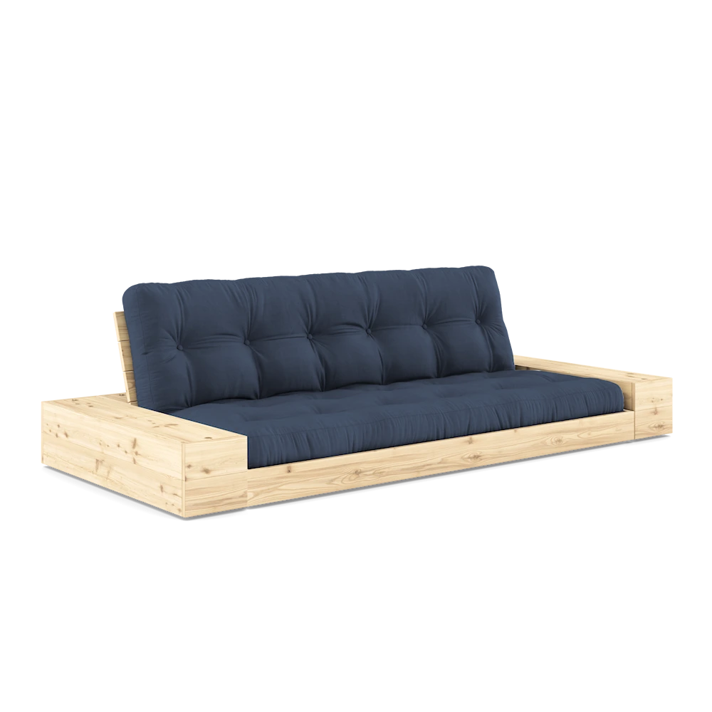 KARUP Rozkládací pohovka BASE lakovaná s postranním úložným prostorem modrá 244 cm