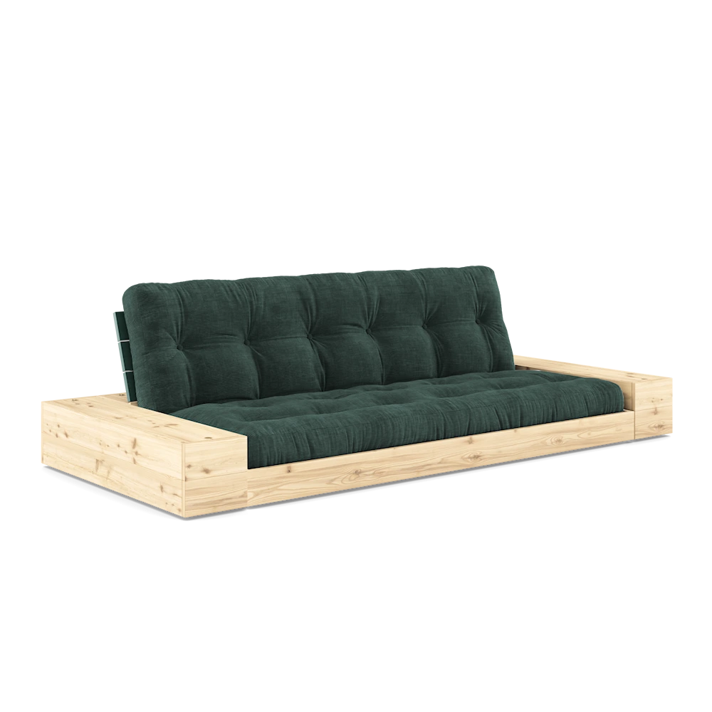 KARUP Rozkládací pohovka BASE s postranním úložným prostorem a zeleným lakováním zelená 244 cm