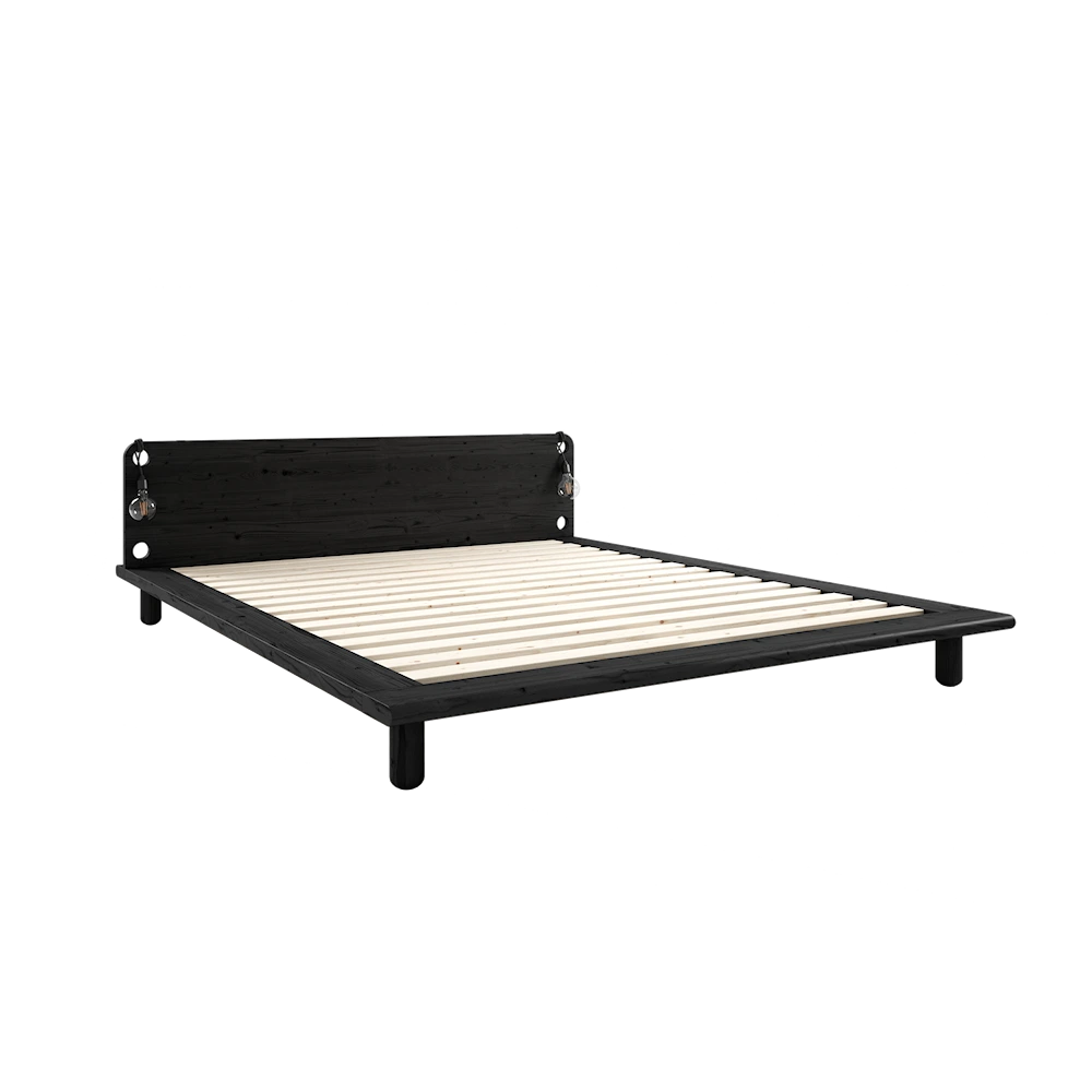 KARUP Dřevěná postel PEEK se světly 140x200 cm černá