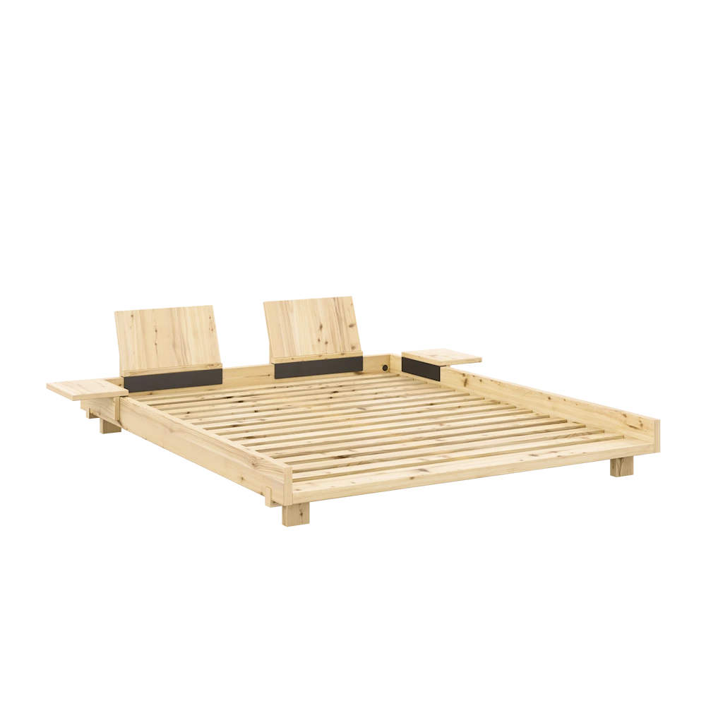 KARUP Dřevěná postel SOCIAL s nočními stolky 160x200 cm přírodní