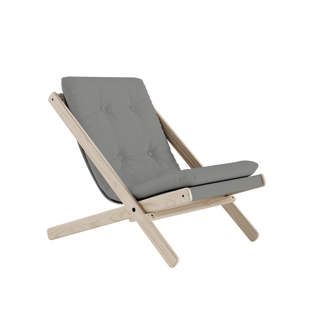 KARUP Skládací křeslo BOOGIE přírodní se světle šedým potahem