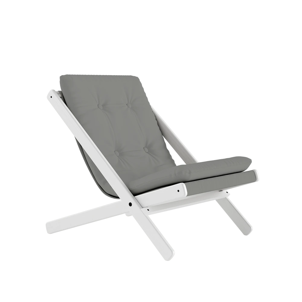 KARUP Skládací křeslo BOOGIE bíle lakované s šedým potahem