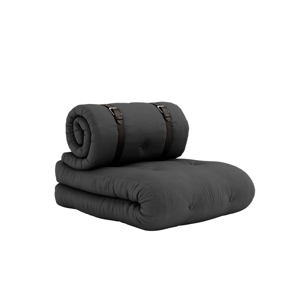 KARUP DESIGN  Rozkládací křeslo BUCKLE UP tmavě šedé