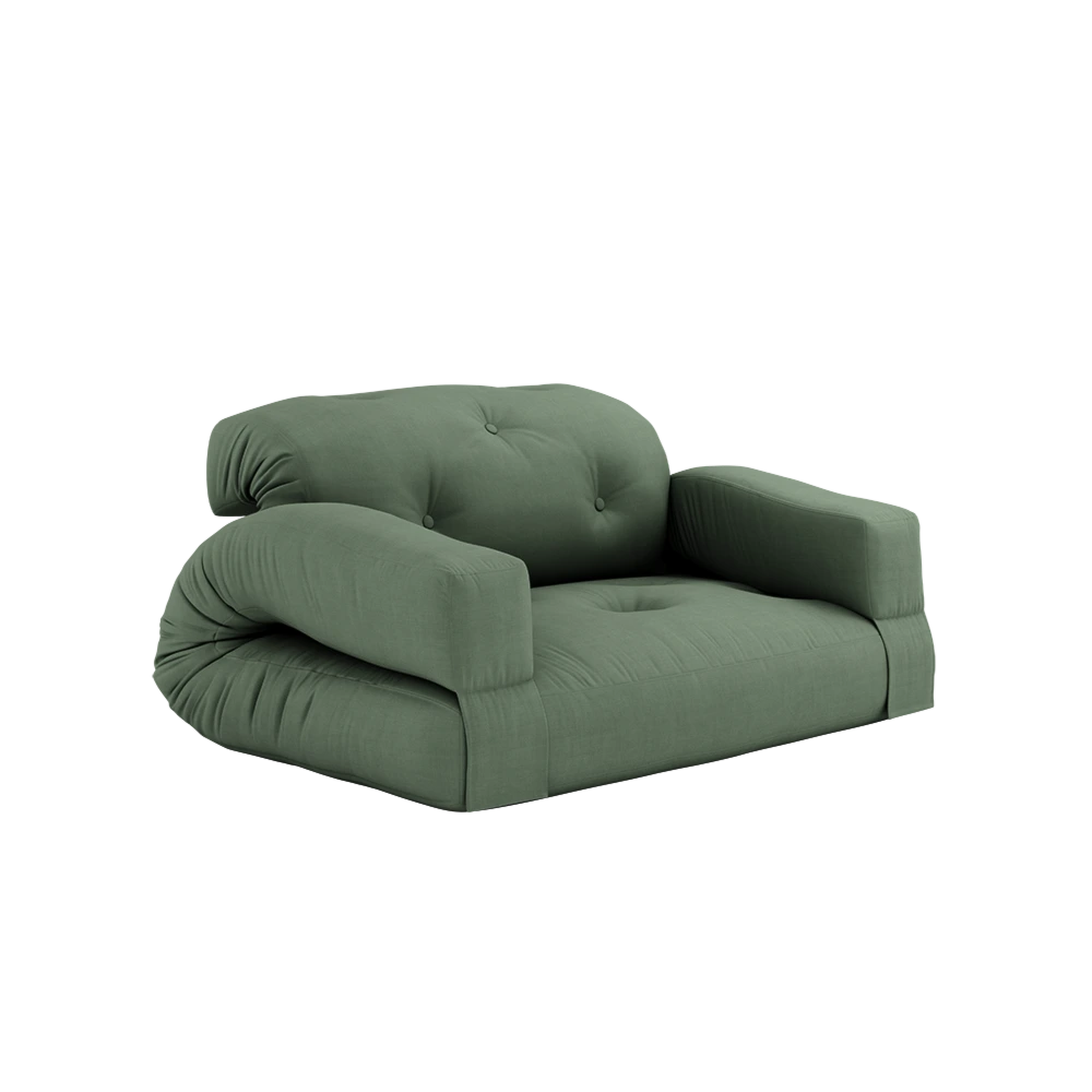 KARUP Rozkládací pohovka HIPPO olivově zelená 140 cm