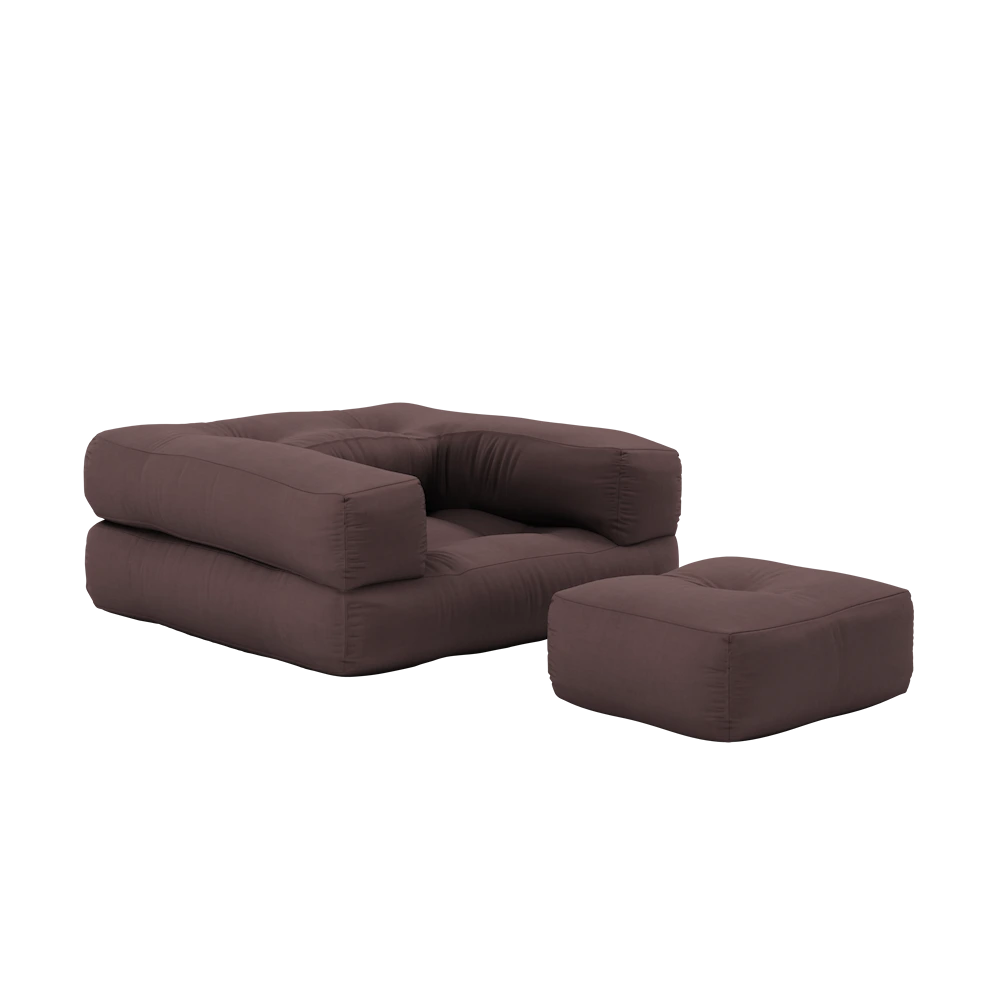 KARUP DESIGN Dětské rozkládací křeslo 3v1 MINI CUBE tmavě hnědé