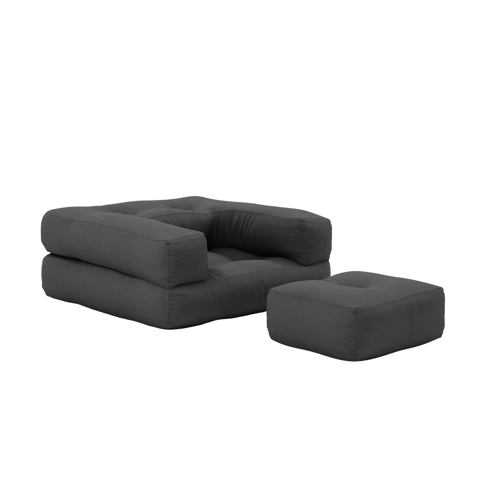 KARUP DESIGN Dětské rozkládací křeslo 3v1 MINI CUBE tmavě šedé