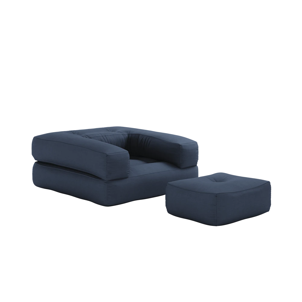 KARUP DESIGN Rozkládací křeslo CUBE 3v1 tmavě modré