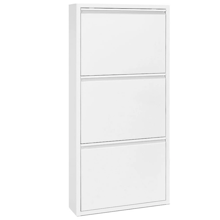 Bílý kovový botník Kave Home Ode 103 cm