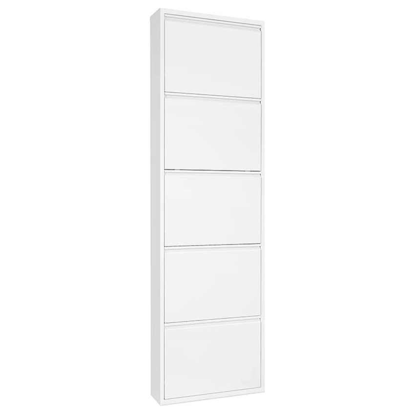 Bílý kovový botník Kave Home Ode 169 cm