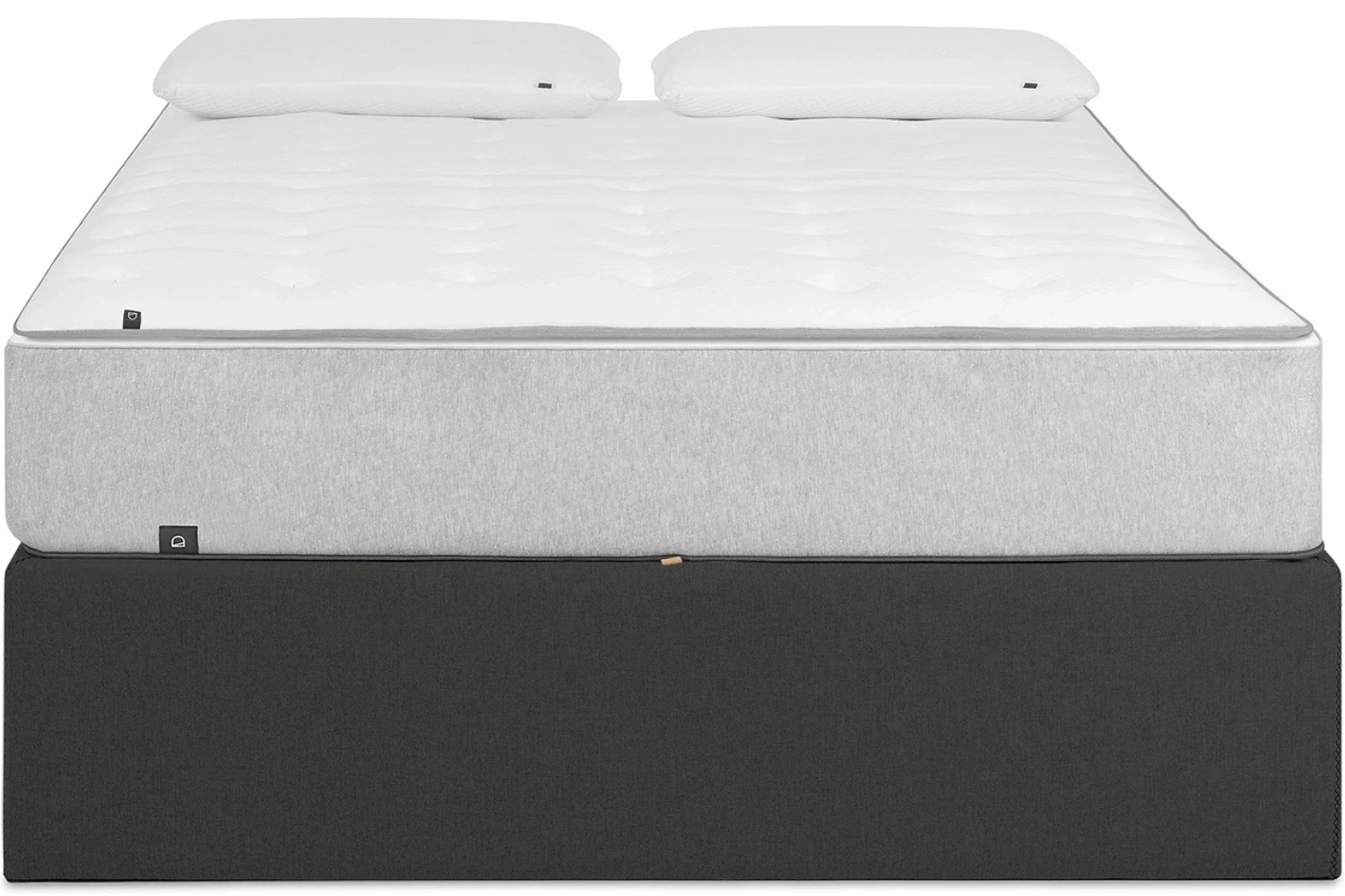 Tmavě šedá látková postel Kave Home Matters 180 x 200 cm