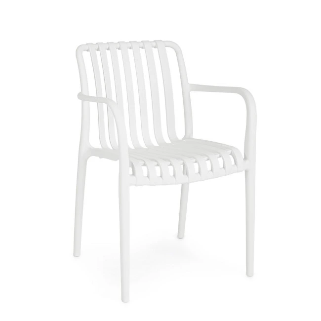 BIZZOTTO Zahradní plastová židle BILLIE bílá s područkami