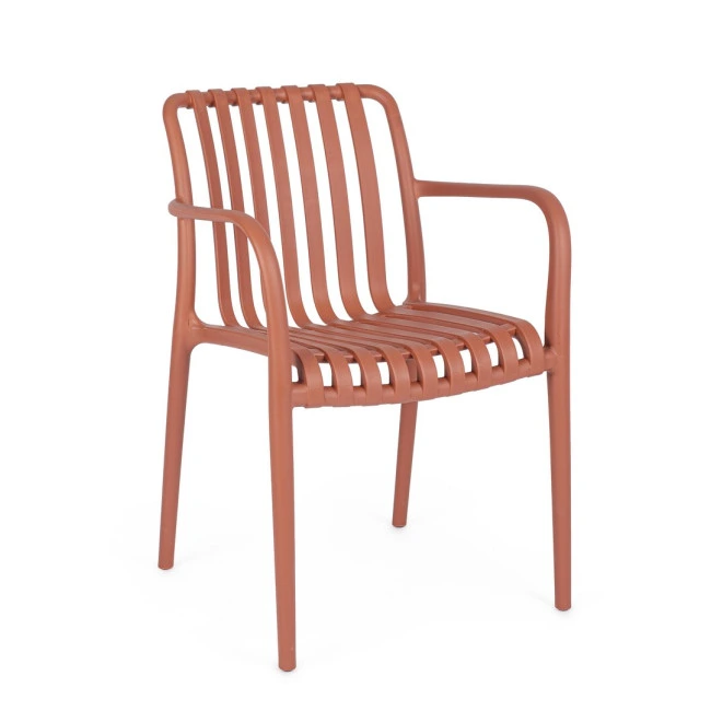 BIZZOTTO Zahradní plastová židle BILLIE terakota s područkami