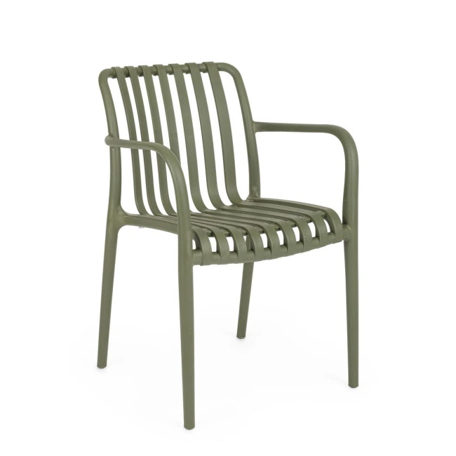 BIZZOTTO Zahradní plastová židle BILLIE zelená s područkami