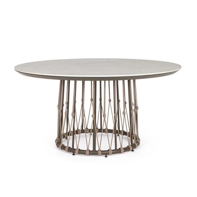 BIZZOTTO Kulatý zahradní jídelní stůl LANAI hnědý 150 cm