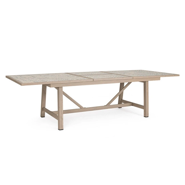 BIZZOTTO Rozkládací zahradní stůl KALIMERA světlý 212-285x106 cm