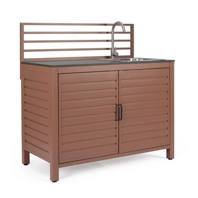 BIZZOTTO Modul zahradní kuchyňské linky s dřezem ARIA terakota 120x62 cm