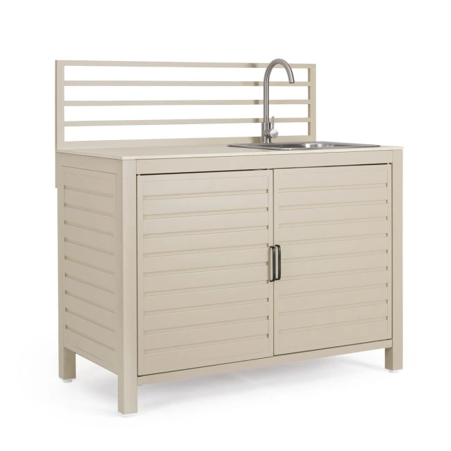 BIZZOTTO Modul zahradní kuchyňské linky s dřezem ARIA béžová 120x62 cm